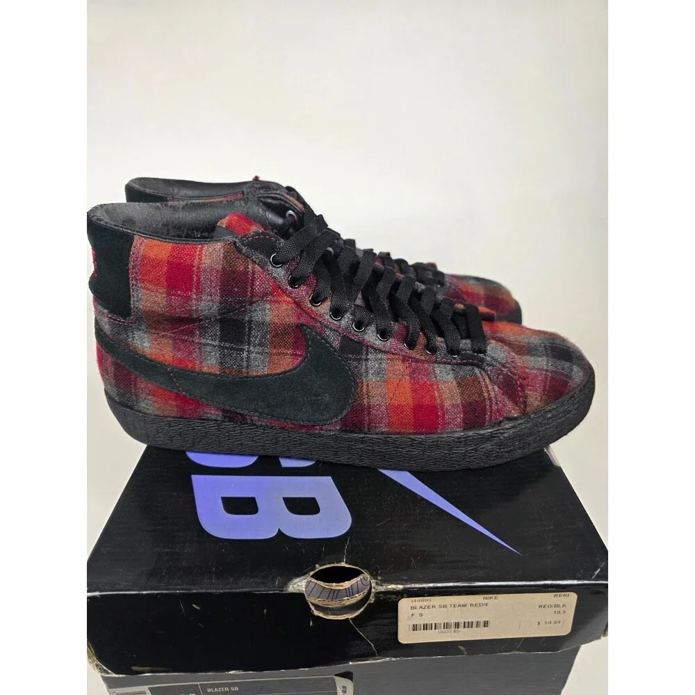 Nike SB Blazer Todd Jordan Blazer Size 10.5 Mens Plaid Sneakers 2006 310801-601